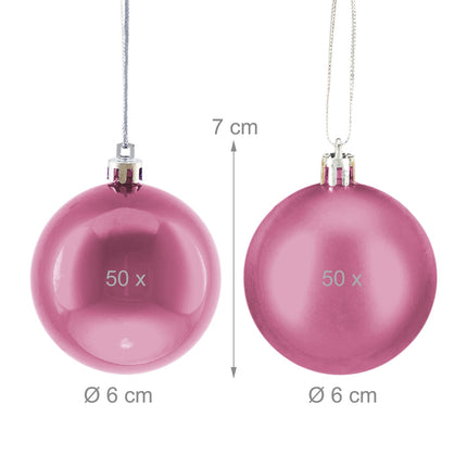 Weihnachtsbaumkugeln Set, 100 glänzende Ornamente