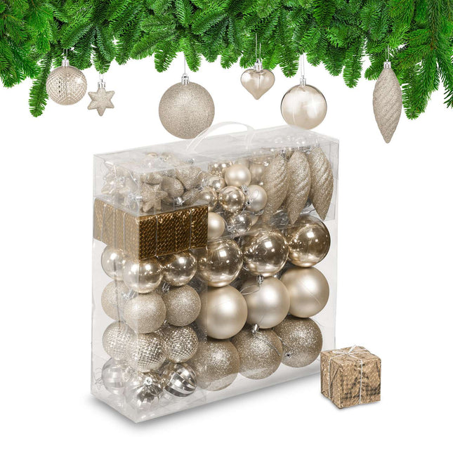 Weihnachtskugel-Set, 110 Plastikornamente