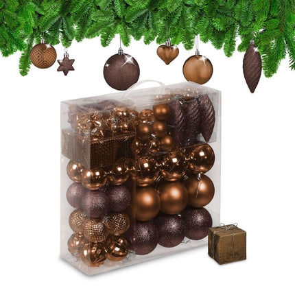 Weihnachtsbaumkugeln-Set, 110 Kunststoff-Ornamente