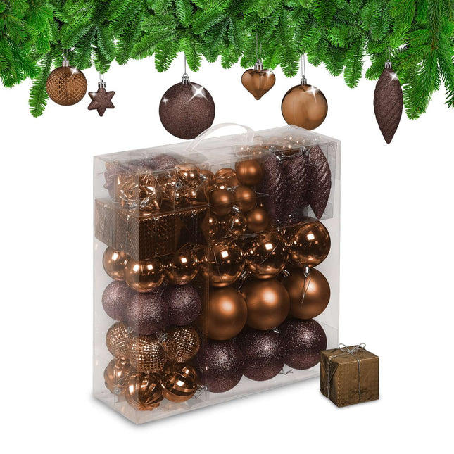 Weihnachtsbaumkugeln-Set, 110 Kunststoff-Ornamente