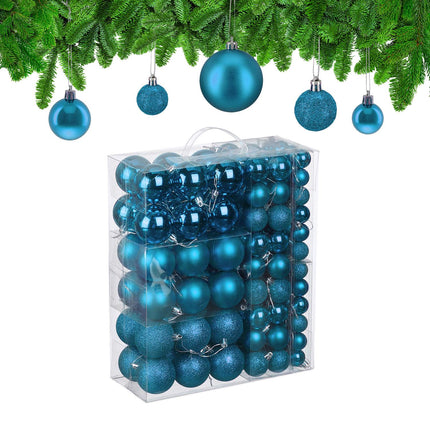 Weihnachtsbaumkugeln Set, 138-tlg., Matt/Glänzend/Glitzer