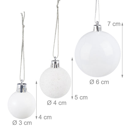 Ensemble de boules de Noël, 138 pièces - Mat, brillant, pailleté