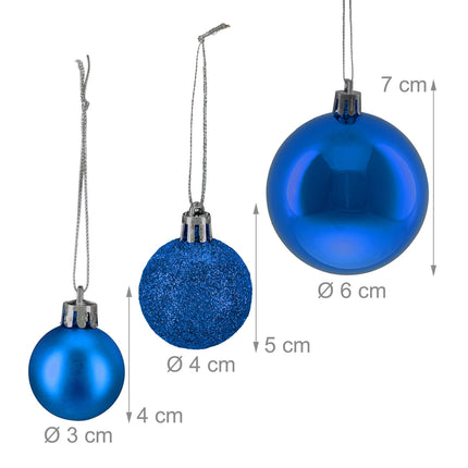 Weihnachtskugel-Set, 138-teilig – Matt, Glänzend, Glitzer