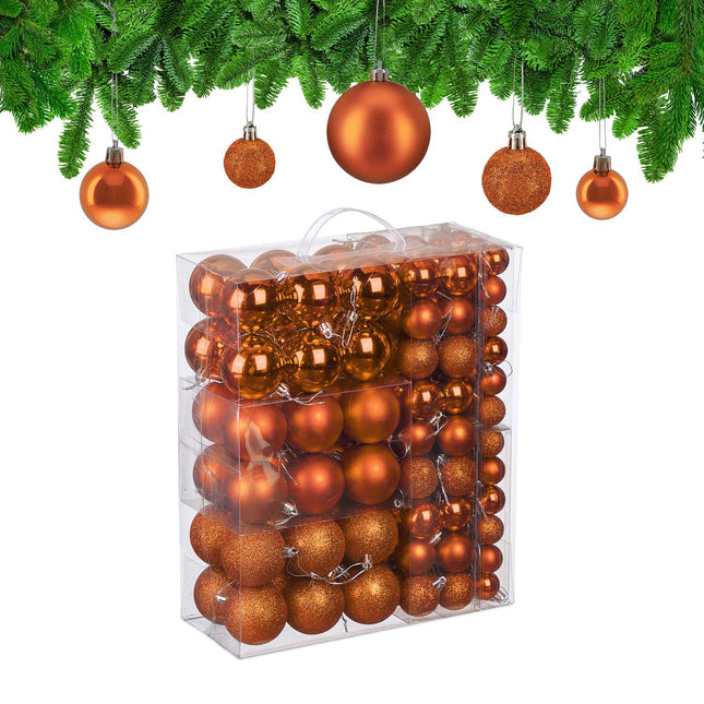Weihnachtsbaumkugeln Set, 138-teilig, Kunststoff