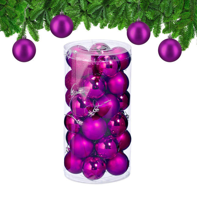 Weihnachtsbaumkugeln Set, 30 Deko-Ornamente aus Kunststoff