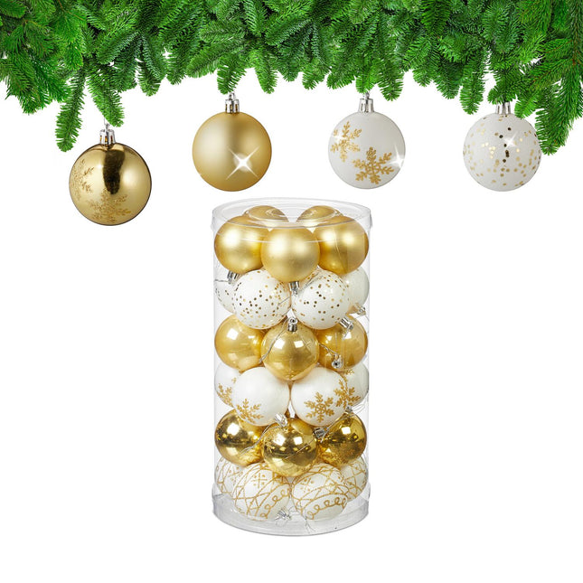 Ensemble de boules de Noël - 30 pièces, 6 modèles