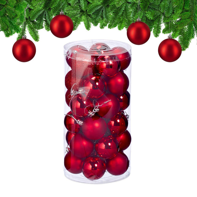 Weihnachtsbaumkugel-Set, 30 Plastik-Dekorationen