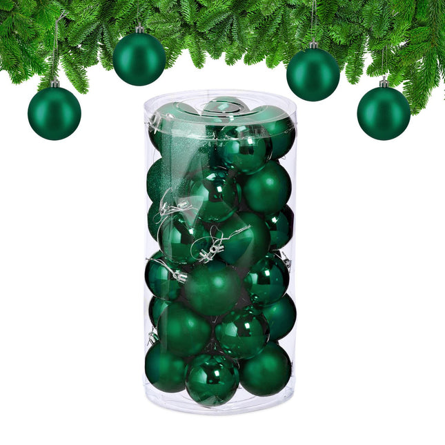 Weihnachtskugel-Set, 30 Deko-Kugeln aus Kunststoff