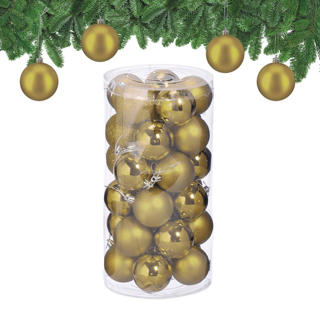 Lot de 30 boules de Noël en plastique