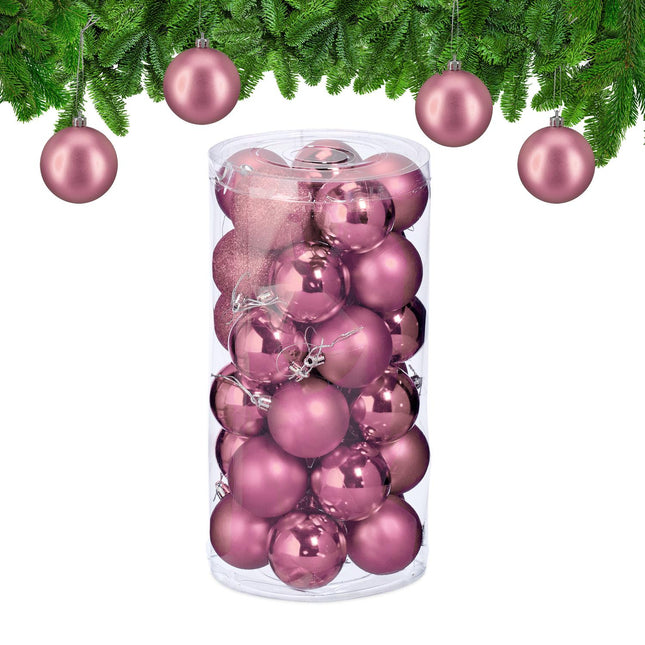 Lot de 30 boules de Noël en plastique