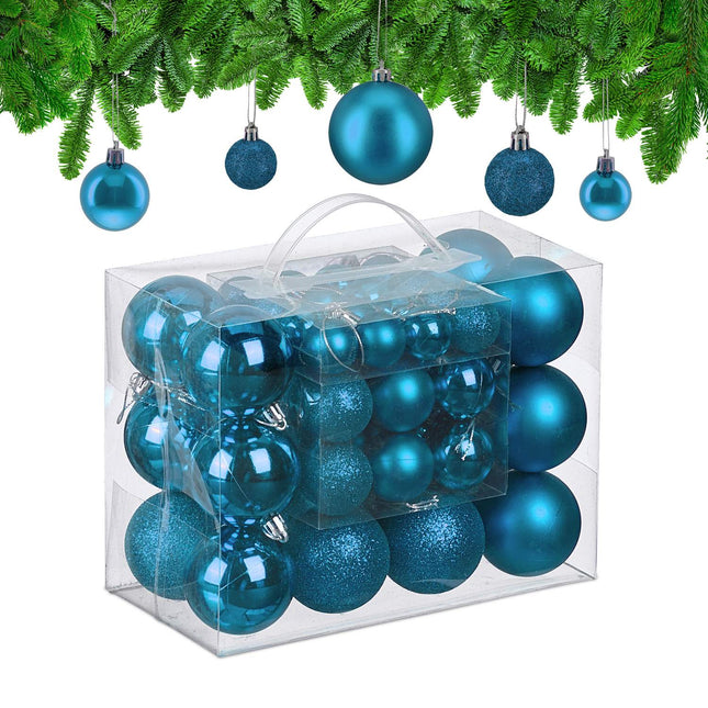Weihnachtskugel-Set, 50 Stück, Kunststoff-Ornamente