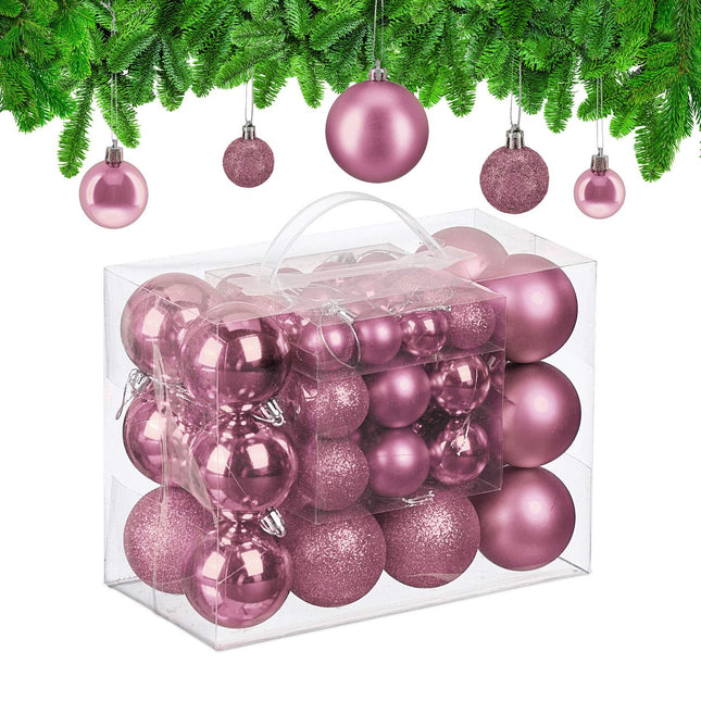 Christbaumkugeln-Set, 50 Stück, Kunststoffornamente