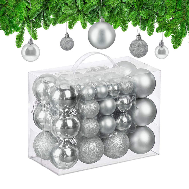 Weihnachtsbaumkugeln-Set, 50-teilig, Kunststoff-Ornamente