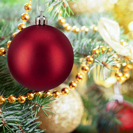 Weihnachtsbaumkugeln Set, 50 Stück, Matt/Glitzer/Glänzend