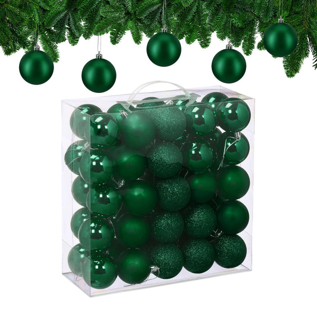 Weihnachtsbaumkugeln Set, 50-teilig, Matt/Glitzer/Glänzend