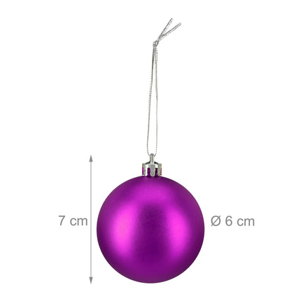 Christmas Tree Baubles Set, 50 Pieces, Matte/Glitter/Glossy