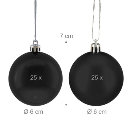 Weihnachtskugel-Set, 50-teilig, matt & glänzend