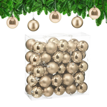 Weihnachtsbaumkugeln-Set, 50-teilig, matt & glänzend