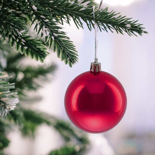 Christbaumkugeln Set, 50 Stück mit Bändern