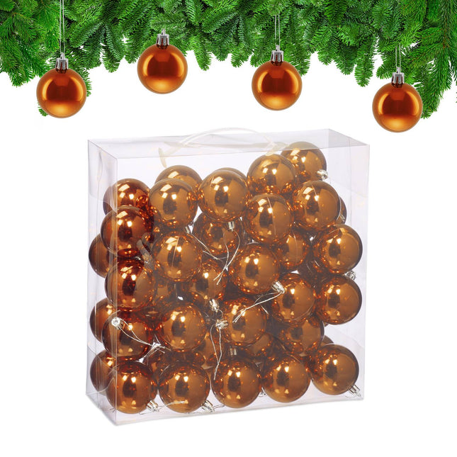 Weihnachtsbaumkugel-Set, 50 glänzende Ornamente