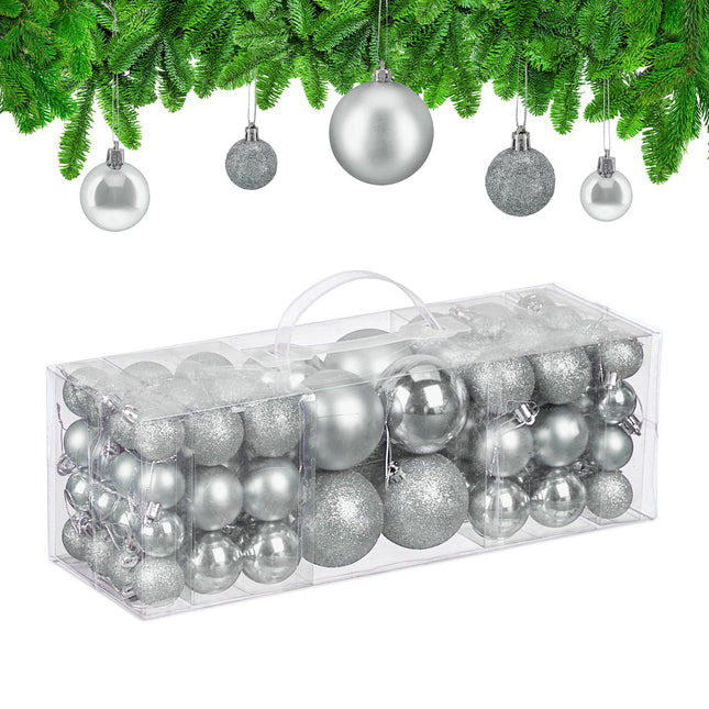 Weihnachtsbaumkugeln Set, 76 Stück – Matt, Glänzend, Glitzer