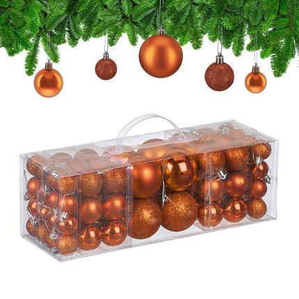 Christbaumkugel-Set, 76-teilig – Matt, glänzend, glitzernd