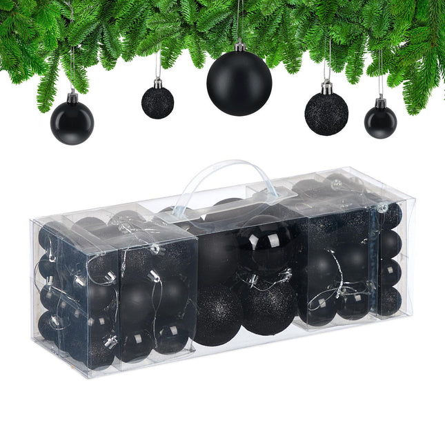 Weihnachtsbaumkugeln Set, 76-teilig, Kunststoff