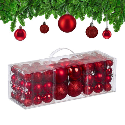 Ensemble de boules de Noël en plastique, 76 pièces