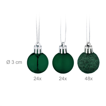 Weihnachtskugel-Set, 96-teilig, Kunststoff
