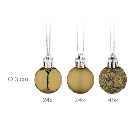Weihnachtsbaumkugeln Set, 96 Kunststoff-Ornamente