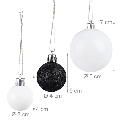 Christbaumkugel-Set, Schwarz & Weiß, Verschiedene Ausführungen