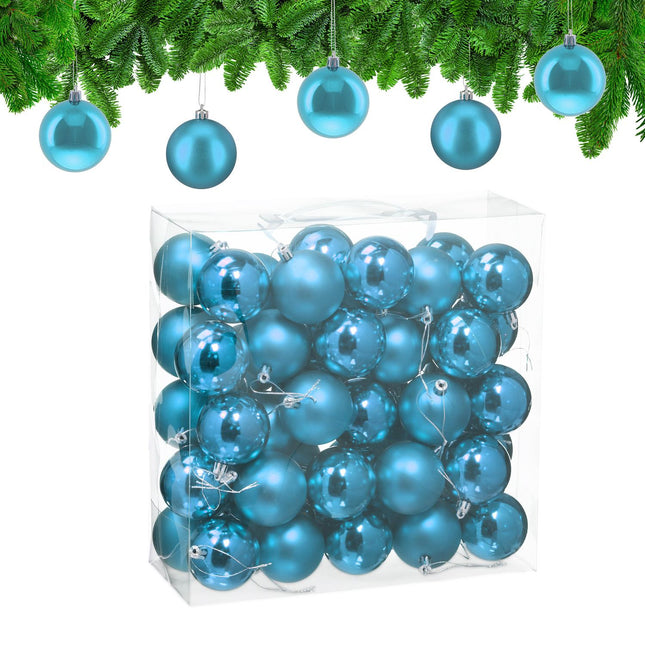 Ensemble de boules de Noël, mates et brillantes, 50 pièces