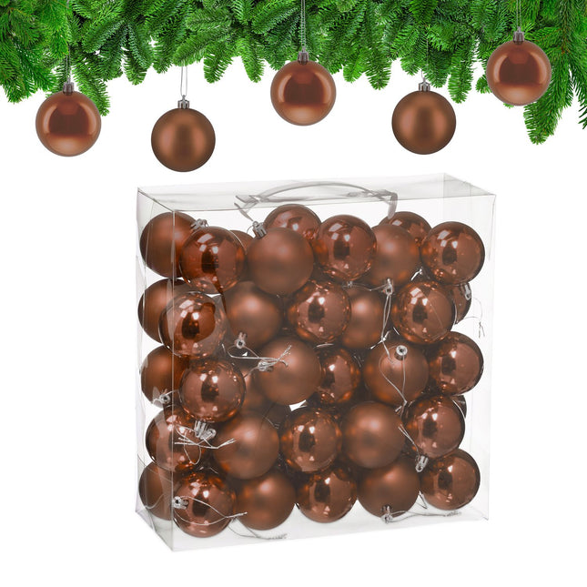 Ensemble de boules de Noël, mates et brillantes, 50 pièces