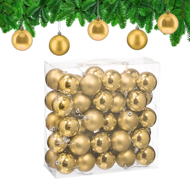 Ensemble de boules de Noël, mates et brillantes, 50 pièces
