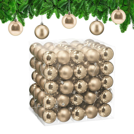 Lot de 100 boules de Noël, finition mate et brillante