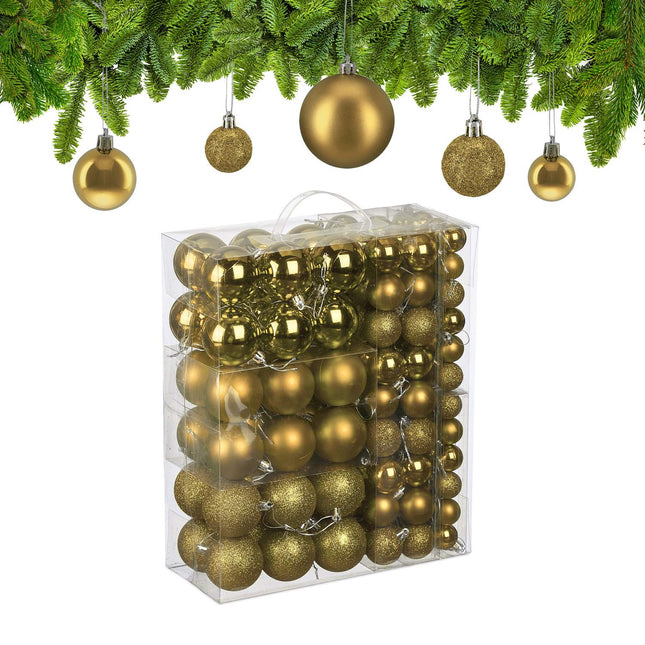 Ensemble de boules de Noël, finition mate/brillante/pailletée