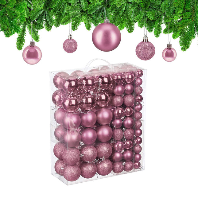Ensemble de boules de Noël, finition mate/brillante/pailletée