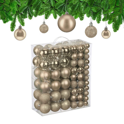 Ensemble de boules de Noël, finition mate/brillante/pailletée