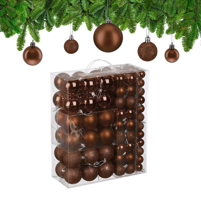 Ensemble de boules de Noël, finition mate/brillante/pailletée