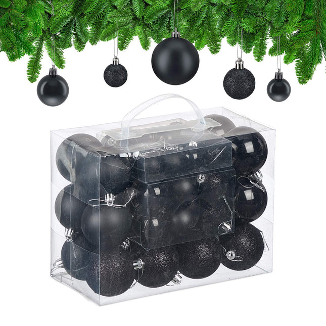 Ensemble de boules de Noël, finition mate/brillante/pailletée