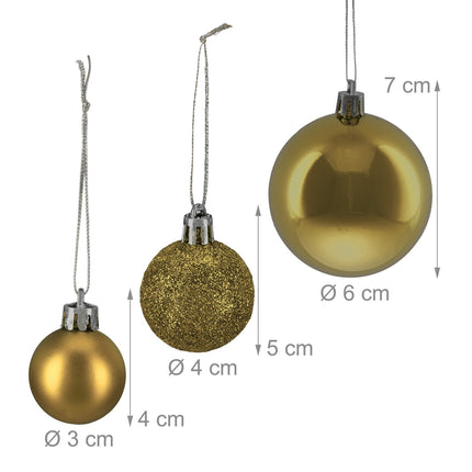 Weihnachtsbaumkugel-Set, matt/glänzend/glitzernd