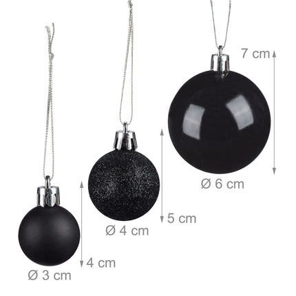 Weihnachtskugel-Set, matt/glänzend/glitzernd