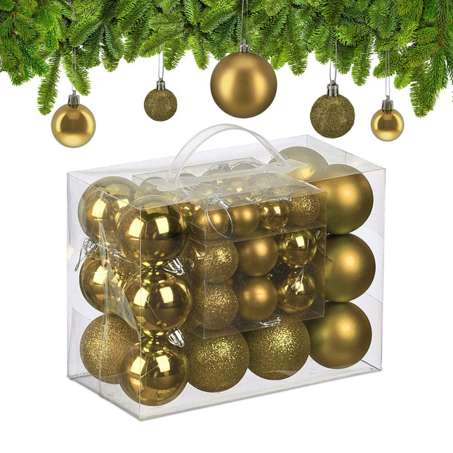 Weihnachtsbaumkugel-Set, matt/glänzend/glitzernd