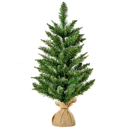 Kleiner künstlicher 60 cm Weihnachtsbaum für den Tisch, Leinenfuß