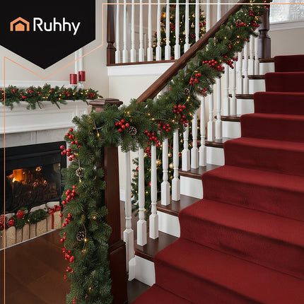Guirlande de sapin de Noël, 2,7 m de long, 29 cm d'épaisseur