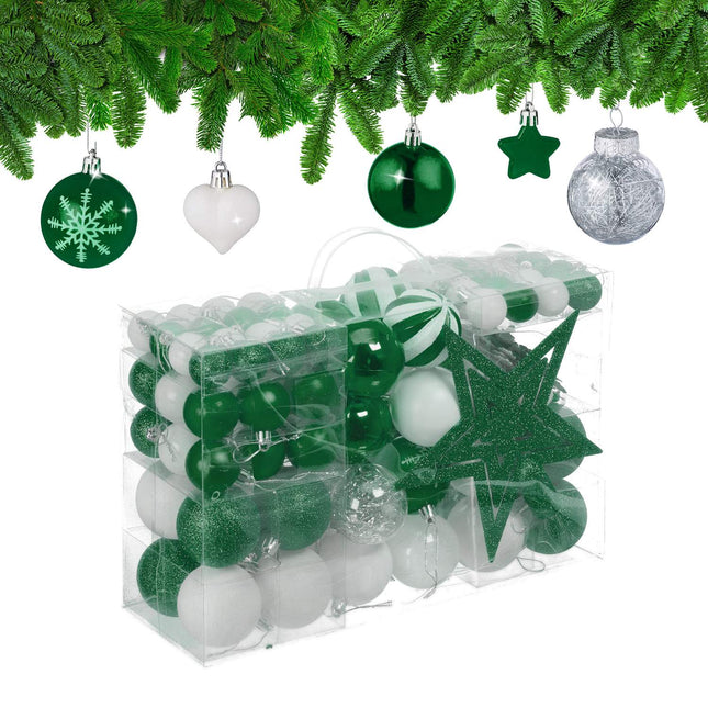 Ensemble de décorations pour sapin de Noël, 101 boules en plastique