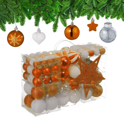 Ensemble de décorations pour sapin de Noël, 101 boules en plastique