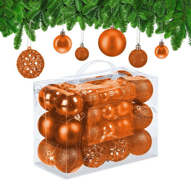 Ensemble de 50 boules de Noël, finitions variées