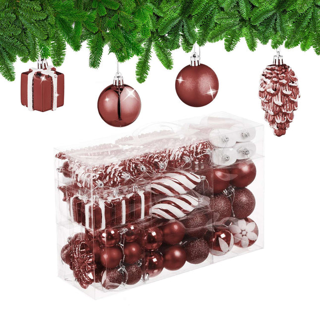 Ensemble de décorations pour sapin de Noël, 72 pièces, boules et décorations