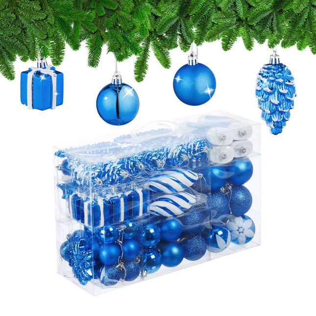 Ensemble de décorations pour sapin de Noël, 72 pièces, boules et décorations